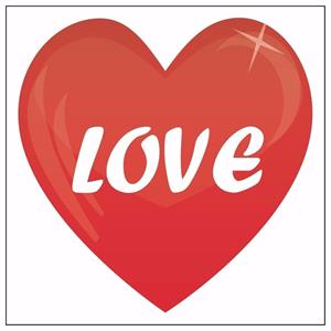 Shoppartners 10x love hartje sticker 10,5 cm