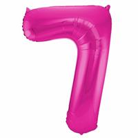 Cijfer 7 ballon roze cm