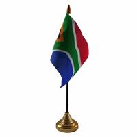 Bellatio Zuid Afrika tafelvlaggetje 10 x 15 cm met standaard
