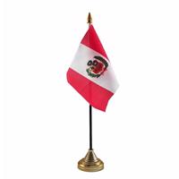 Bellatio Peru tafelvlaggetje 10 x 15 cm met standaard
