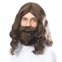 Bellatio Bruine Jezus pruik en baard
