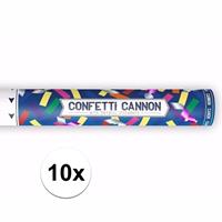 Bellatio 10x Confetti kanon metallic kleuren mix cm