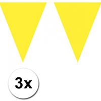 3x Vlaggenlijn geel 10 meter
