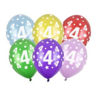 Ballonnen 4 met sterretjes 6x