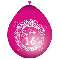 Folat Roze sweet 16 leeftijd ballonnen