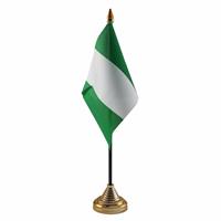 Bellatio Nigeria tafelvlaggetje 10 x 15 cm met standaard