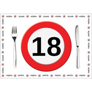 Shoppartners Papieren placemats 18 jaar 10 stuks