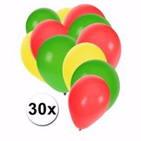 Fun & Feest party gadgets 30x Ballonnen in Kameroense kleuren