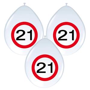 Folat Ballonnen 21 jaar verkeersbord
