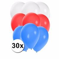 Fun & Feest party gadgets 30x Ballonnen in Slowaakse kleuren