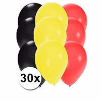 Fun & Feest party gadgets 30x Ballonnen in Belgische kleuren