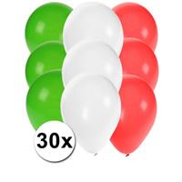 Fun & Feest party gadgets 30x Ballonnen in Italiaanse kleuren