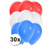 Fun & Feest party gadgets 30x Ballonnen in Nederlandse kleuren
