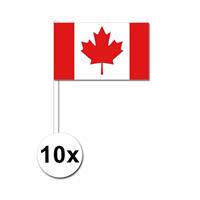 Bellatio 10 zwaaivlaggetjes Canada 12 x 24 cm
