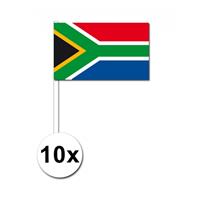 Bellatio 10 zwaaivlaggetjes Zuid Afrika 12 x 24 cm