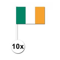 Bellatio 10 zwaaivlaggetjes Ierland 12 x 24 cm