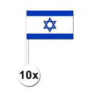 Bellatio 10 zwaaivlaggetjes Israel 12 x 24 cm