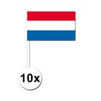 Bellatio 10 zwaaivlaggetjes Nederland 12 x 24 cm