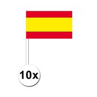 Bellatio 10 zwaaivlaggetjes Spanje 12 x 24 cm