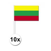 Bellatio 10 zwaaivlaggetjes Litouwen 12 x 24 cm
