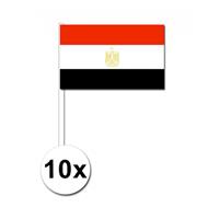 Bellatio 10 zwaaivlaggetjes Egypte 12 x 24 cm