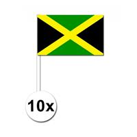 Bellatio 10 zwaaivlaggetjes Jamaica 12 x 24 cm