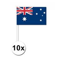 Bellatio 10 zwaaivlaggetjes Australie 12 x 24 cm