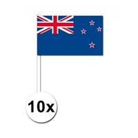 Bellatio 10 zwaaivlaggetjes Nieuw Zeeland 12 x 24 cm
