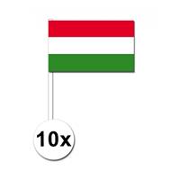 Bellatio 10 zwaaivlaggetjes Hongarije 12 x 24 cm
