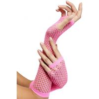 Smiffys Visnet handschoenen roze