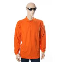 B&C Oranje polo t-shirt met lange mouw Oranje