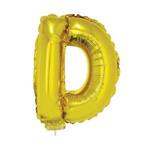 Gouden opblaas letter D op stokje cm