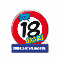 Stopbord wenskaart 18 jaar