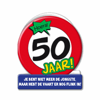 Stopbord wenskaart 50 jaar