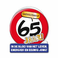 Stopbord wenskaart 65 jaar