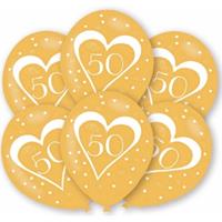 Bellatio Ballonnen goud 50 jaar 6 stuks