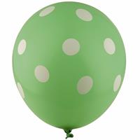 Bellatio Groene ballonnen met witte stippen 30 cm 5st