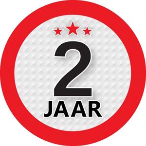 2 jaar sticker rond 9 cm