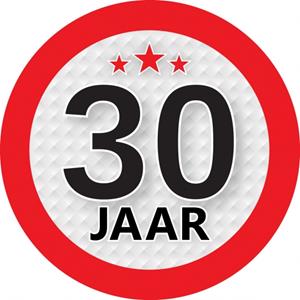 30 jaar sticker rond 9 cm