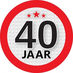 40 jaar sticker rond 9 cm