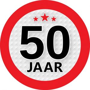 Shoppartners 50 jaar sticker rond 9 cm