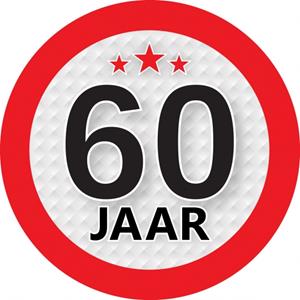 60 jaar sticker rond 9 cm