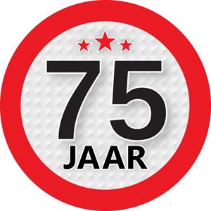 Shoppartners 75 jaar sticker rond 9 cm