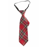 Geruite stropdas rood 30 cm voor volwassenen