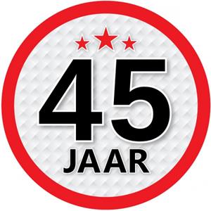 Shoppartners 45 jaar sticker rond 15 cm