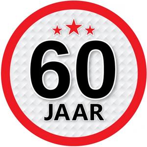 Shoppartners 60 jaar sticker rond 15 cm