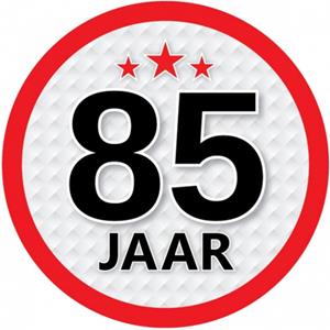 Shoppartners 85 jaar sticker rond 15 cm