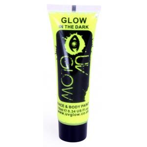 Gele glow in the dark schmink