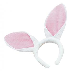 Bellatio Bunny diadeem wit met roze