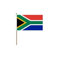 Zuid Afrika handvlaggetje/zwaaivlaggetje 15 x 22 cm met houten stok -